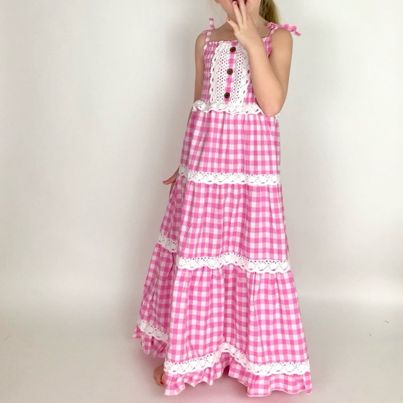Jennifer + June Other - NWT Jennifer + June Pink Gingham Maxi Dress.
